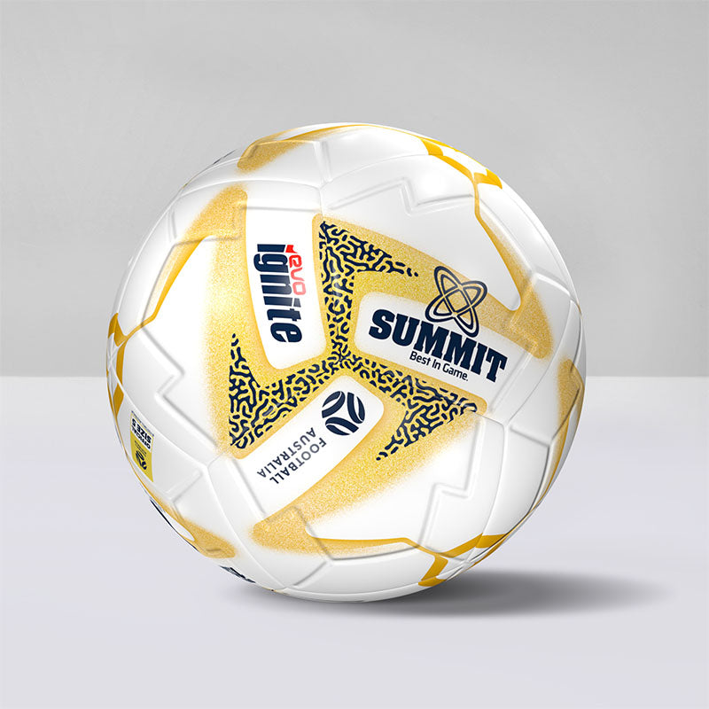 Summit Football Australia Ignite Soccer ball. Professional 12-panel embossed match ball.
